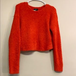 women’s cropped fuzzy sweater